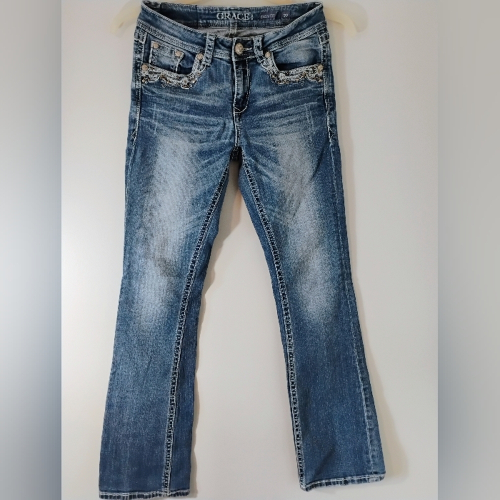 Grace in LA Women's Blue Boot Cut Jeans